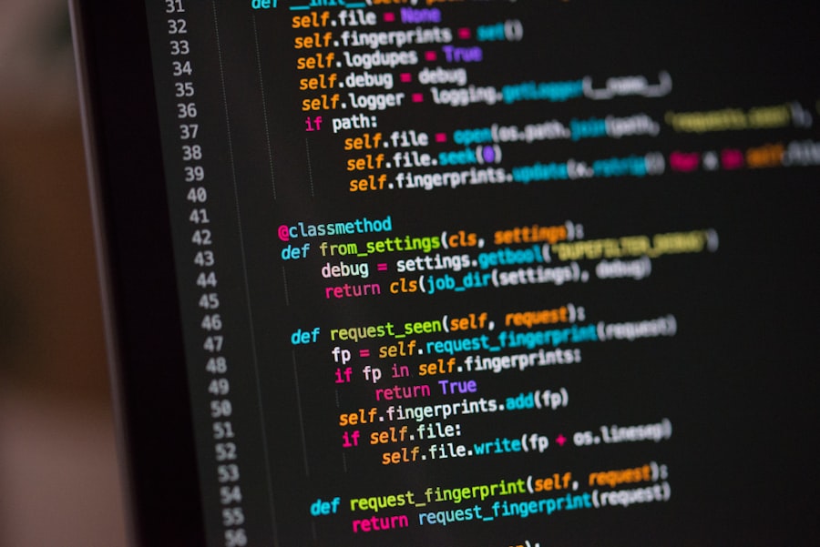 Software code open on a laptop